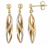 9ct 3 Colour Gold Polished Openwork Spiral Drop Earrings Thumbnail